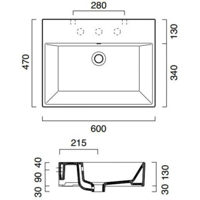 Керамическая раковина 60 см Catalano Premium