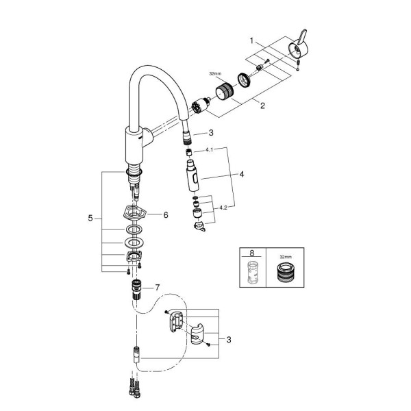 Grohe Eurosmart Cosmopolitan Смеситель для кухни (31481001)
