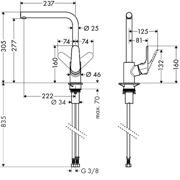 Смеситель для кухни Hansgrohe Focus 31817800