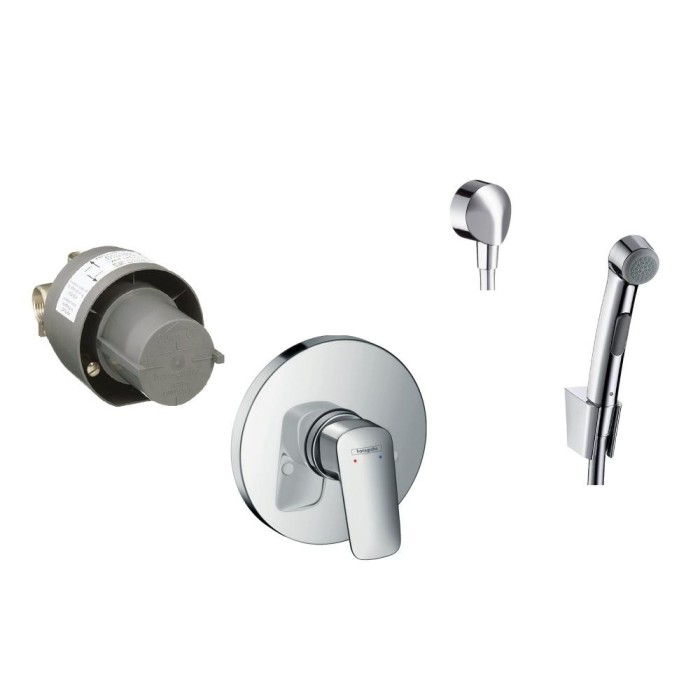 Набор для биде Hansgrohe Logis смеситель скрытого монтажа с гигиенической душем 3В161218