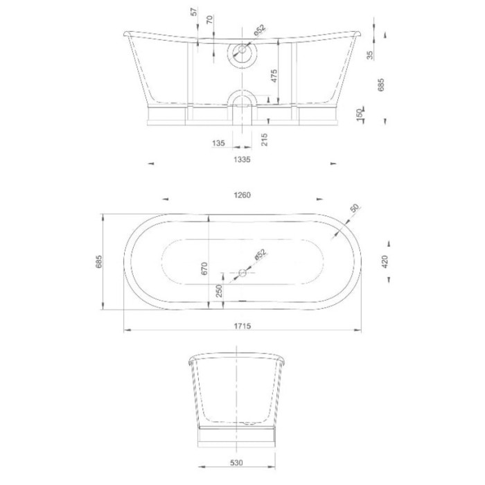 Ванна акриловая Knief Prince 170x70 см (0100-086)