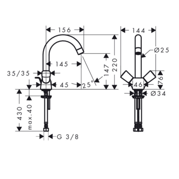 Смеситель для раковины Hansgrohe Logis 71222000