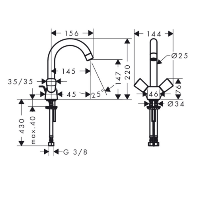 Смеситель для раковины Hansgrohe Logis 71222000