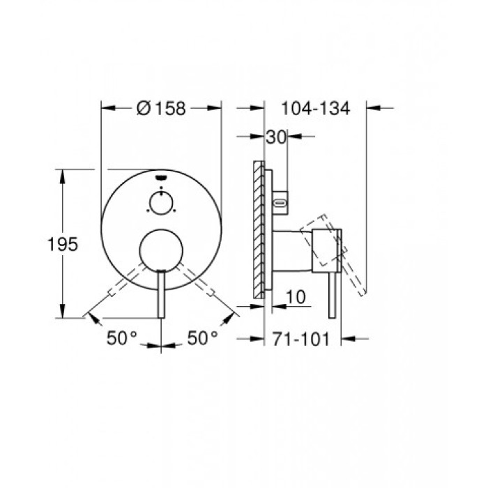 Grohe Atrio Смеситель однорычажный на 3 выхода (24096003)