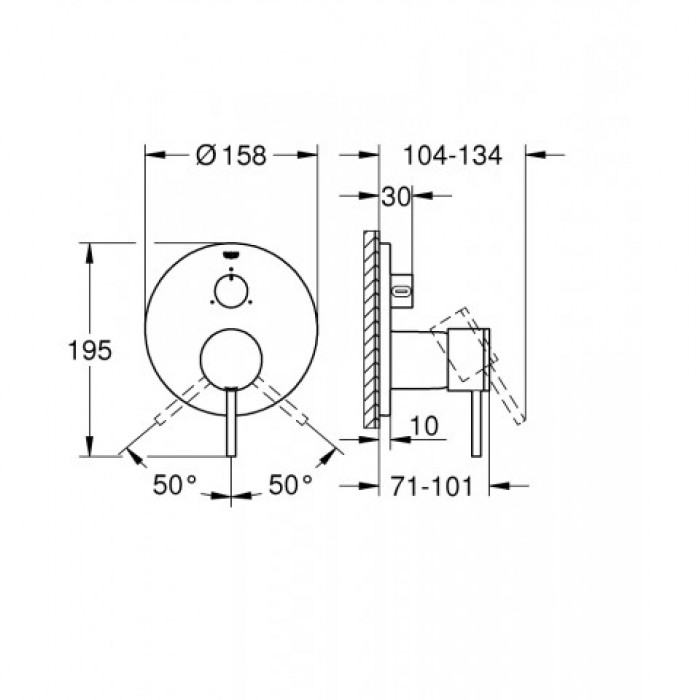 Grohe Atrio Смеситель однорычажный на 3 выхода (24096003)
