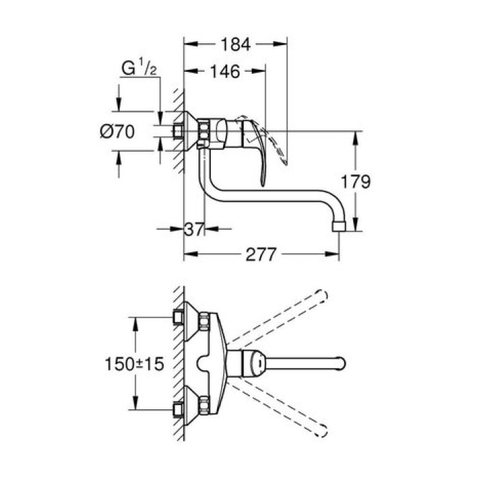 Смеситель для кухни Grohe Eurosmart 32224002