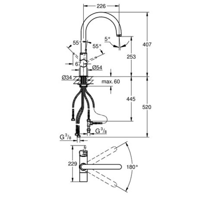 Смеситель для раковины GROHE Blue 33251DC0