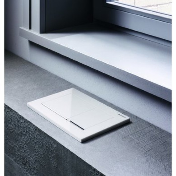 Клавиша смыва Geberit Omega30 пластик, белый/хром глянец 115.080.KJ.1