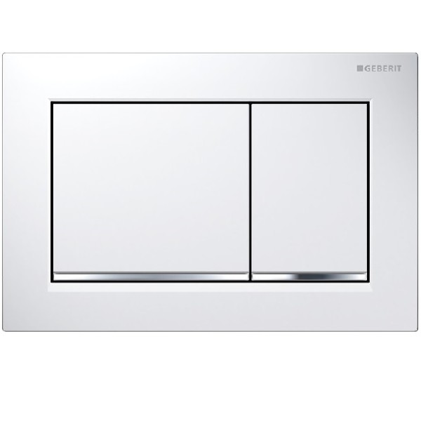 Клавиша смыва Geberit Omega30 пластик, белый/хром глянец 115.080.KJ.1