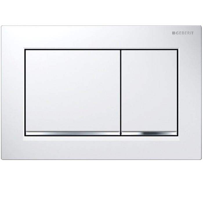 Клавиша смыва Geberit Omega30 пластик, белый/хром глянец 115.080.KJ.1