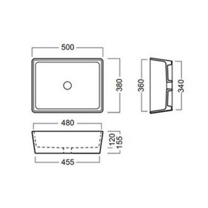 Керамическая раковина 50 см Hatria Happy Hour 11:15, белый (YxSQ01)
