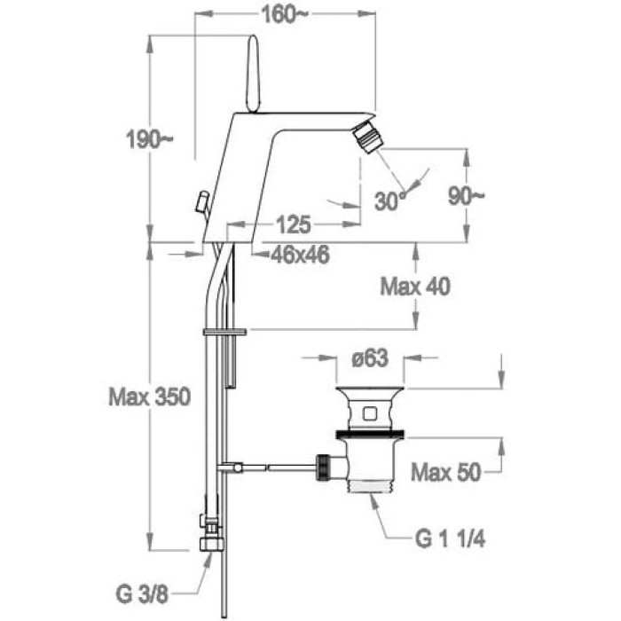 Смеситель для биде Fir Dynamica JK 89 (89.2526.5.10.00) Смеситель для биде Fir Dynamica JK 89 (89.2526.5.10.00)