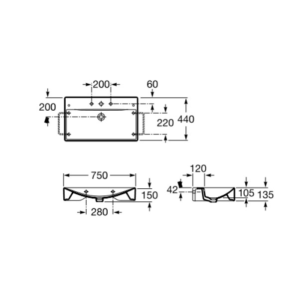 Раковина накладная Roca Diverta A327110000