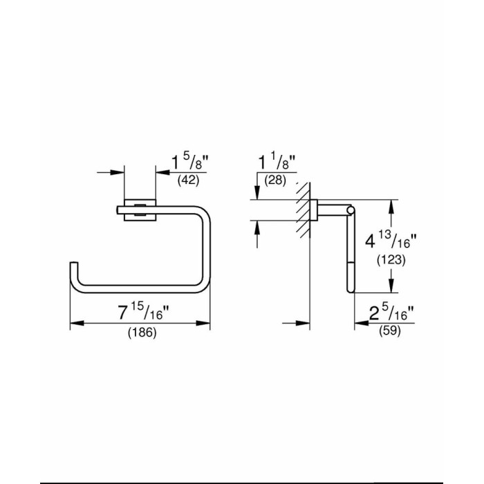 Grohe Essentials Cube Держатель полотенца, кольцо (40510001)