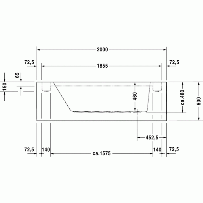 Sundeck ванна прямоугольная 185,5 см 700125000000000 в интернет-магазине «Estet Room»