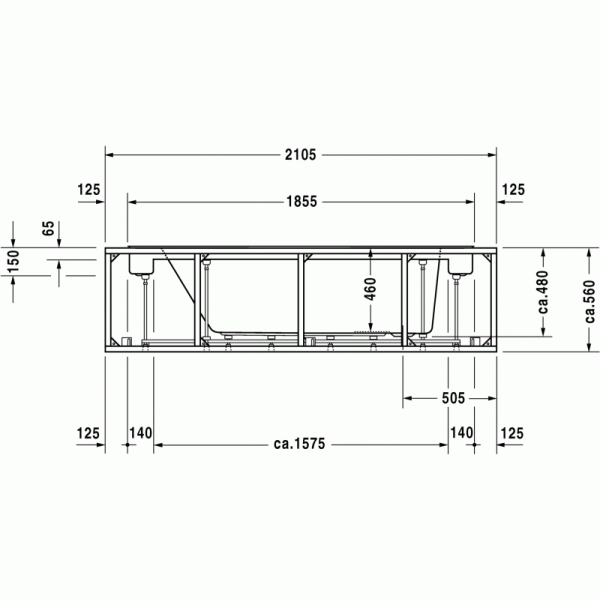 Sundeck ванна прямоугольная 185,5 см 700125000000000 в интернет-магазине «Estet Room»