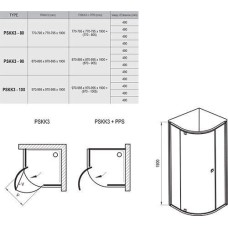 Душевая кабина Ravak Pivot PSKK3- 90 Белый/Хром Transparent + поддон Ronda 90 ST + сифон Basic