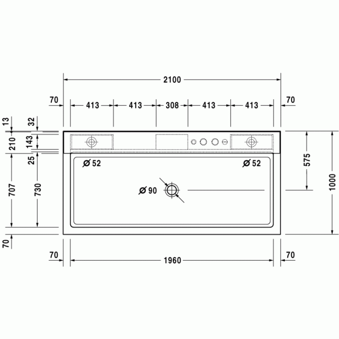 Nahho флоатинг-ванна прямоугольная 210 см 700285180001000 в интернет-магазине «Estet Room»