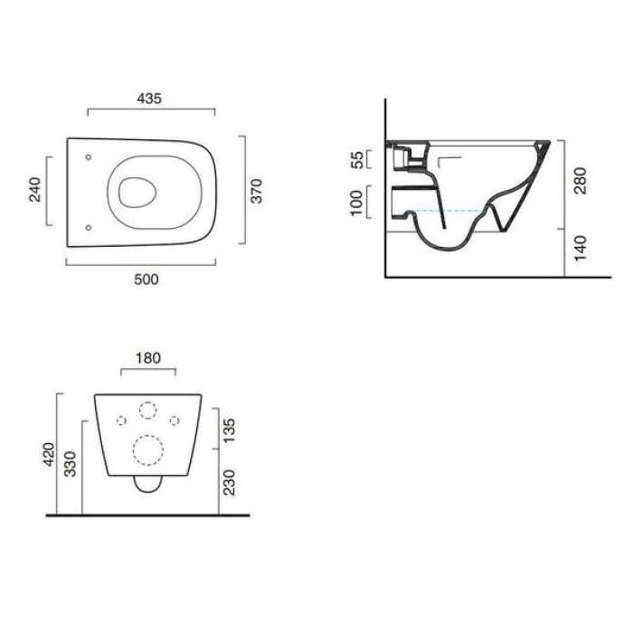 Подвесной безободковый унитаз Catalano Green NewFlush, bianco lucido Подвесной безободковый унитаз Catalano Green NewFlush, bianco lucido
