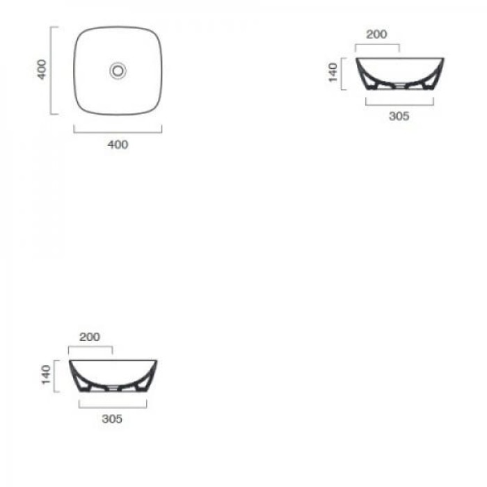 Керамическая раковина 40 см Catalano Gold&Silver, gold/black Керамическая раковина 40 см Catalano Gold&Silver, gold/black