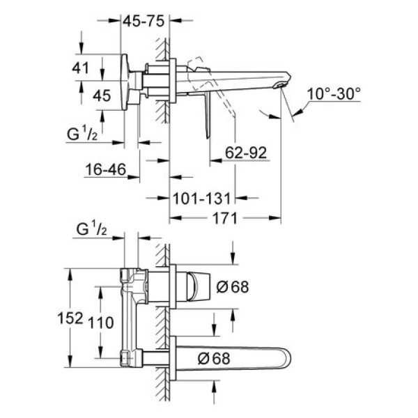 Смеситель для раковины Grohe Eurodisc cosmopolitan M-Size 19573002