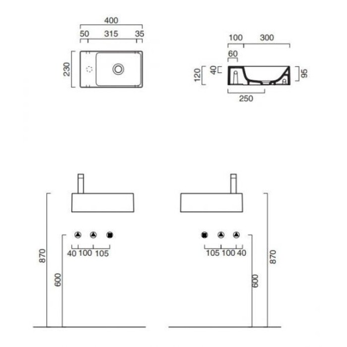 Керамическая раковина Catalano Verso