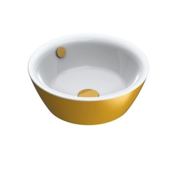 Керамическая раковина 42 см Catalano Gold&Silver, gold/white