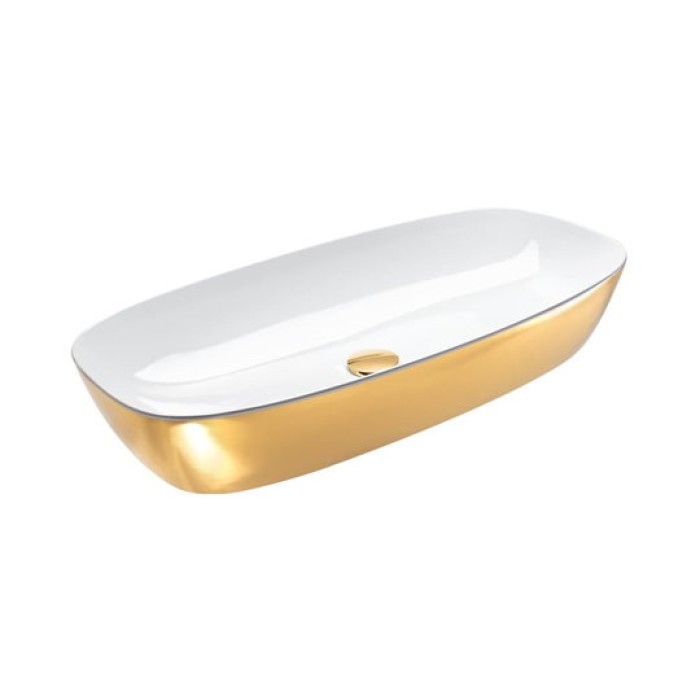 Керамическая раковина 80 см Catalano Gold&Silver, gold/white
