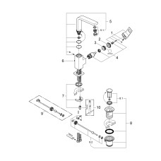 Grohe Eurocube Смеситель однорычажный для раковины L-Size (23135AL0)