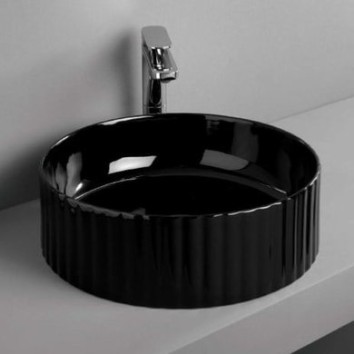 Керамическая раковина 44 см Artceram Millerighe, black glossy (OSL010 03;00)