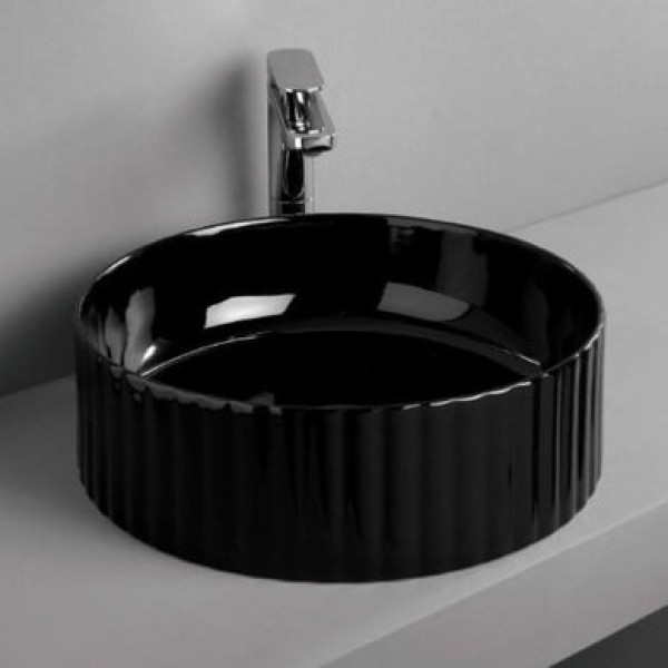 Керамическая раковина 44 см Artceram Millerighe, black glossy (OSL010 03;00)