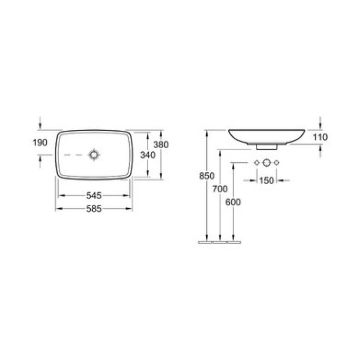 Керамическая раковина Villeroy & Boch Loop & Friends CeramicPlus 515401R1