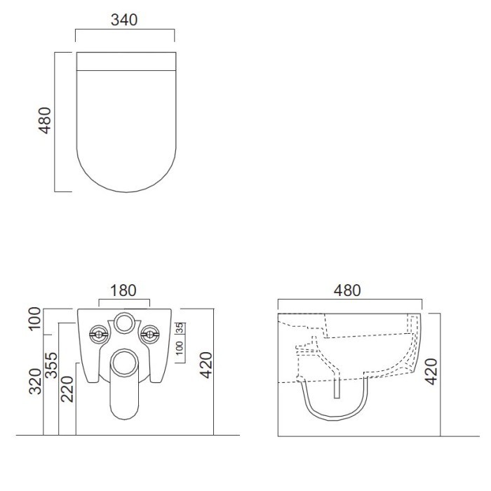 Унитаз подвесной укороченный Cielo Smile MINI, white Унитаз подвесной укороченный Cielo Smile MINI, white