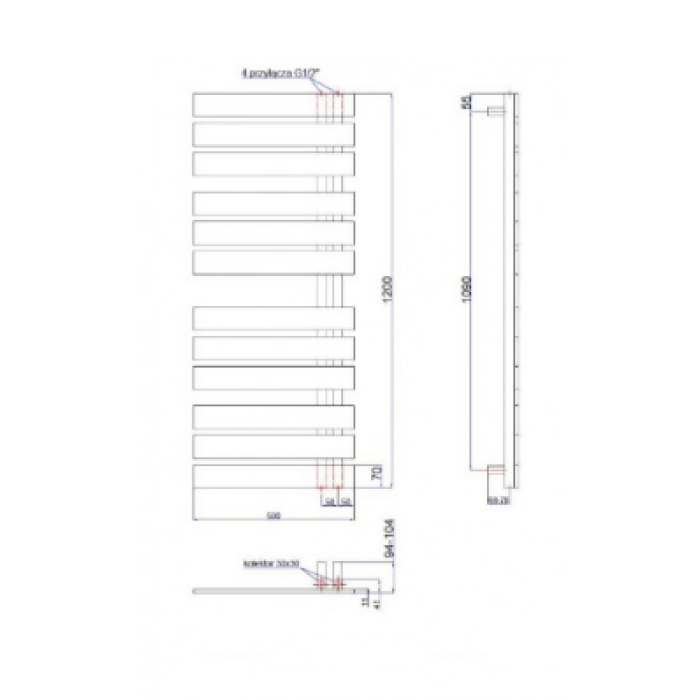 Полотенцесушитель Instal Projekt NAMELESS, белый, Nam-50/120W