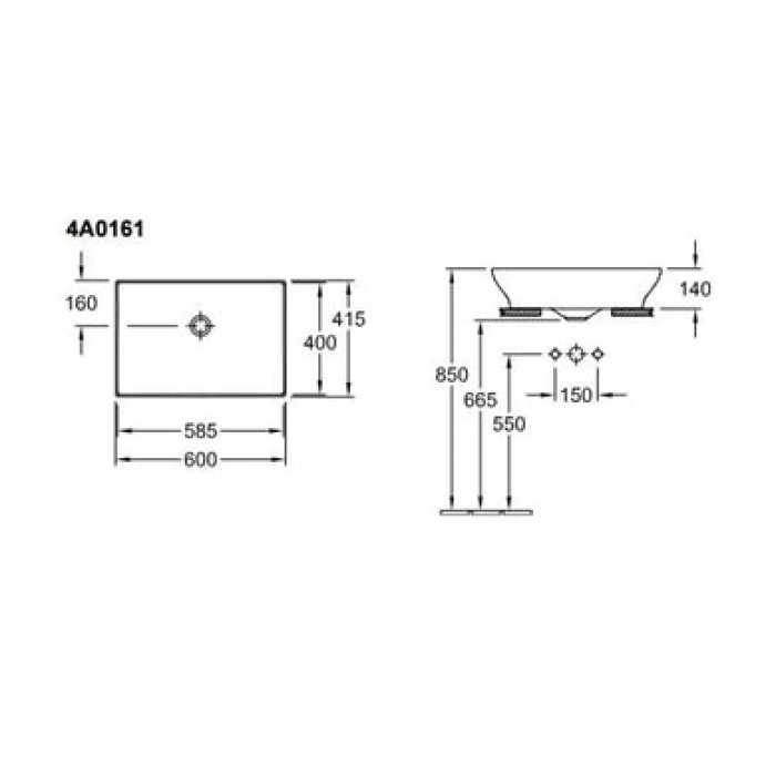 Керамическая раковина Villeroy & Boch La Belle CeramicPlus 4A0161R1