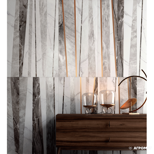 Керамогранит Flaviker Supreme SP3122W FUSION COLD RETT 8×1200×300 под мрамор