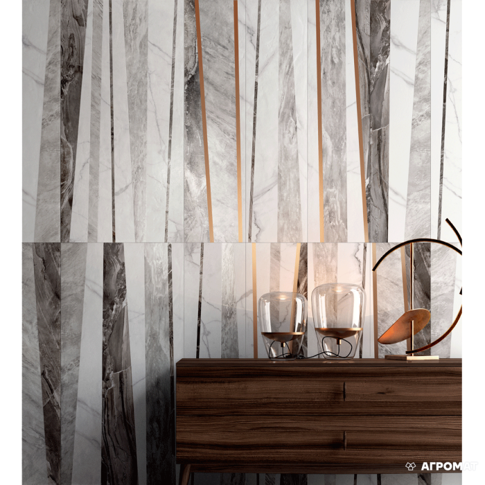 Керамогранит Flaviker Supreme SP3122W FUSION COLD RETT 8×1200×300 под мрамор