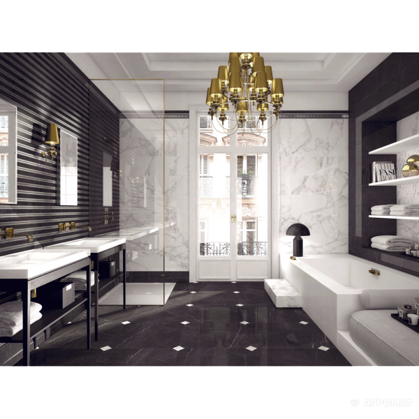 Керамогранит Marca Corona Deluxe 8718 DEx.DARK 60 RET 10×600×600 под мрамор