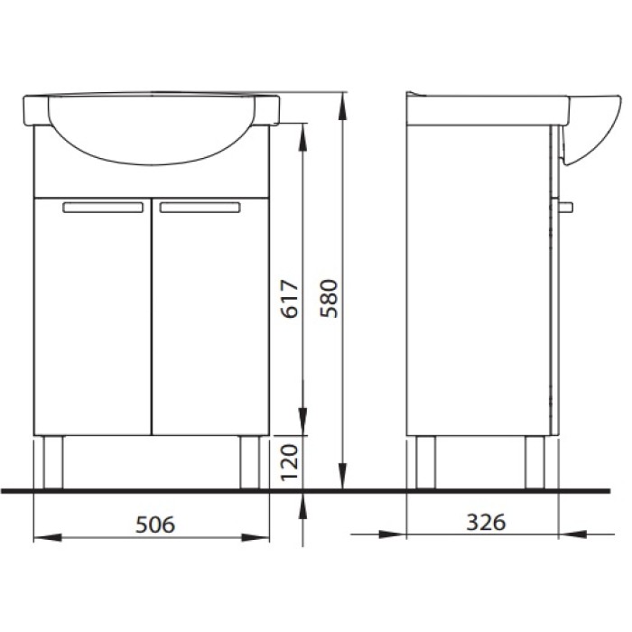 Тумба под умывальник Kolo Freja 89474001 белая 55 см