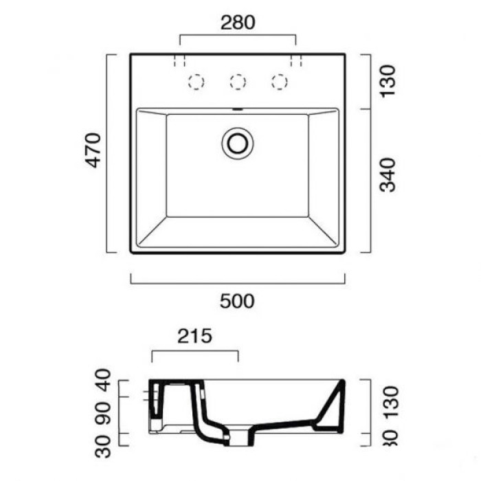 Керамическая раковина 50 см Catalano Premium