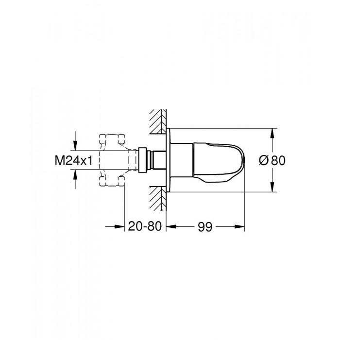 Grohe Grohtherm 1000 Накладная панель скрытой вентильной головки (19981000)
