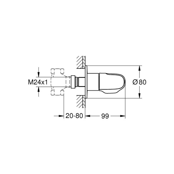 Grohe Grohtherm 1000 Накладная панель скрытой вентильной головки (19981000)