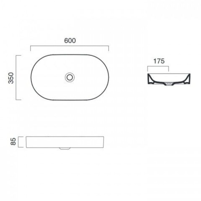 Керамическая раковина 60 см Catalano Horizon, bianco satinato