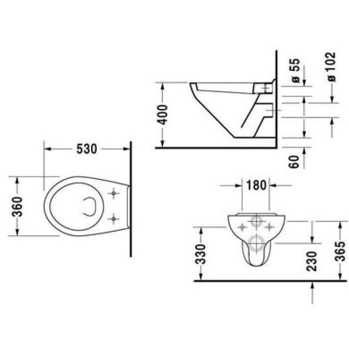 Плитка керамогранит Подвесной унитаз Hornberg Duravit Duraplus 0192090000 для пола