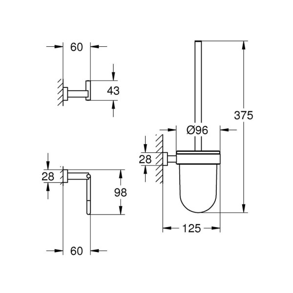 Grohe Essentials Cube Набор аксессуаров 3 в 1 (40757001)
