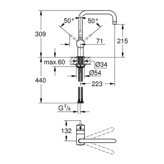Смеситель для кухни Grohe Flair 32453000 Смеситель для кухни Grohe Flair 32453000
