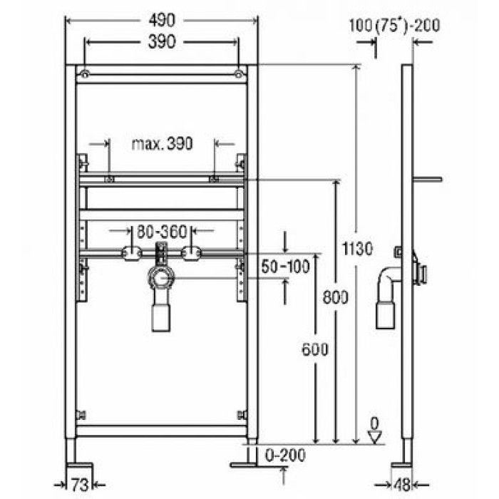 Инсталляция для раковины VIEGA Eco Plus 641023