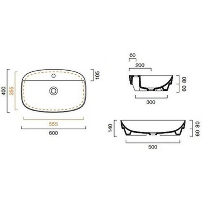 Керамическая раковина 60 см Catalano Green Lux, bianco lucido