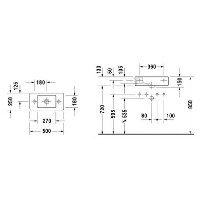 Плитка керамогранит Керамическая раковина 50 см Duravit Vero, черная 0703500800 для пола