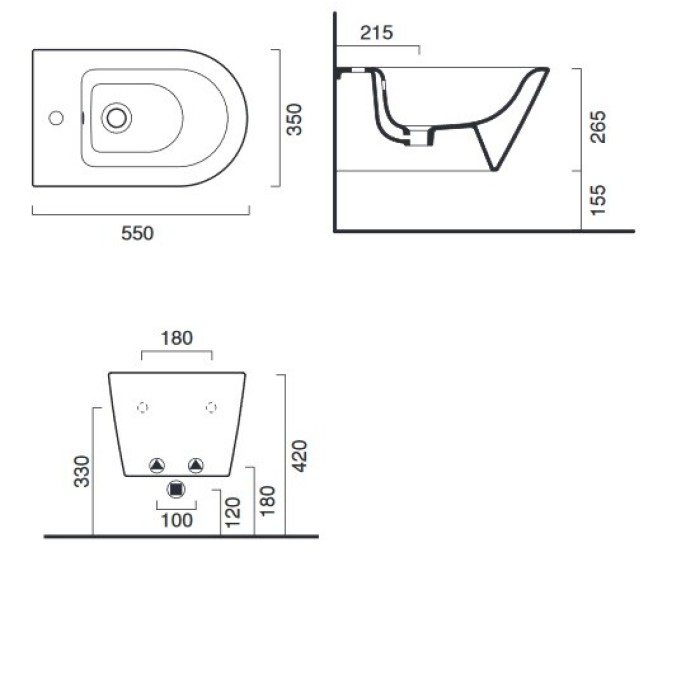 Биде Catalano New Zero, nero satinato Биде Catalano New Zero, nero satinato